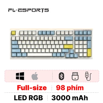 Bàn phím cơ không dây FL-Esports FL980CPM Sea Salt (Kailhbox Red Switch)