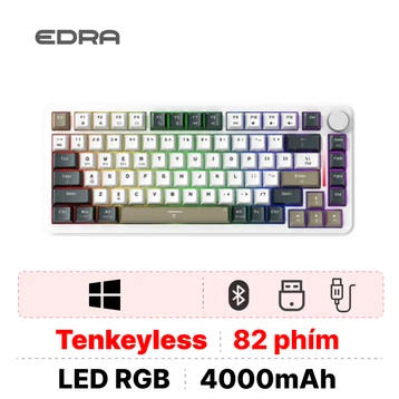 Bàn phím cơ E-Dra EK375W Trắng - Cũ