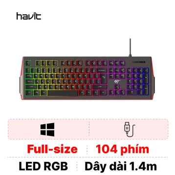 Bàn phím Gaming Havit KB866L RGB LED