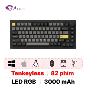 Bàn phím cơ AKKO không dây 5075B Plus Black Gold