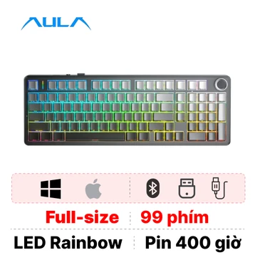 Bàn phím cơ không dây Aula F99 Pro xám đen gradient