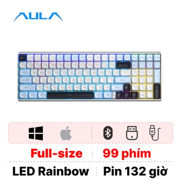 Bàn phím cơ không dây Aula S100 Pro xanh dương trắng tím đậm