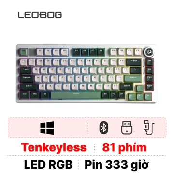 Bàn phím cơ không dây LEOBOG HI75C Pro Xanh Lá Trắng
