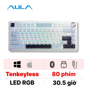 Bàn phím không dây Aula F75 Glacier Blue