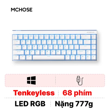 Bàn phím Gaming có dây HE Magnetic Mchose Ace68 Air Rapid Trigger Snow White