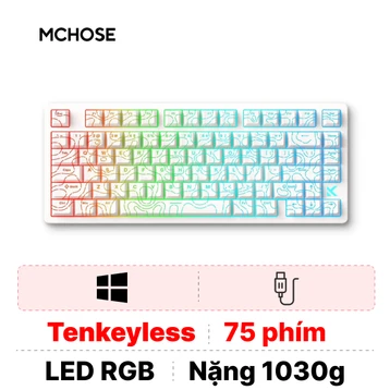 Bàn phím Gaming có dây HE Magnetic Mchose Jet 75 Rapid Trigger White Topographic 