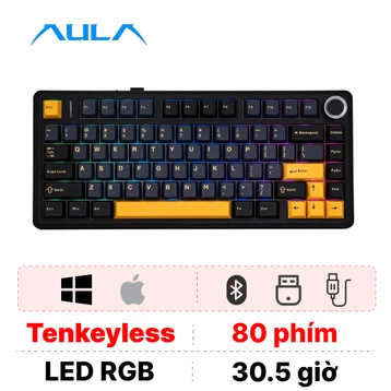 Bàn phím cơ không dây AULA F75 đen