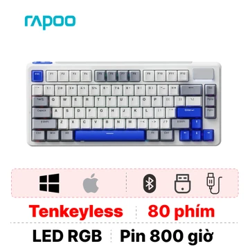 Bàn phím cơ Rapoo V700DIY-75 Xanh Dương Trắng