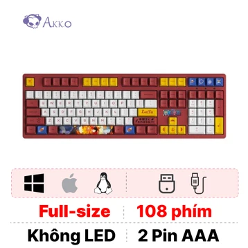Bàn phím cơ không dây Akko 3108 RF One Piece Luffy