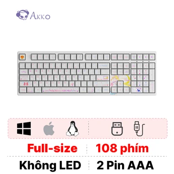 Bàn phím cơ Akko 3108 RF Sailor Moon Akko CS Sakura Switch - Cũ