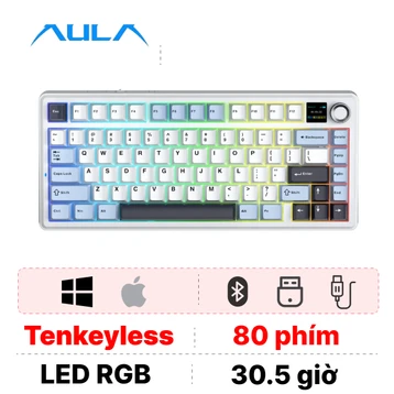 Bàn phím không dây Aula F75 Max Glacier Blue
