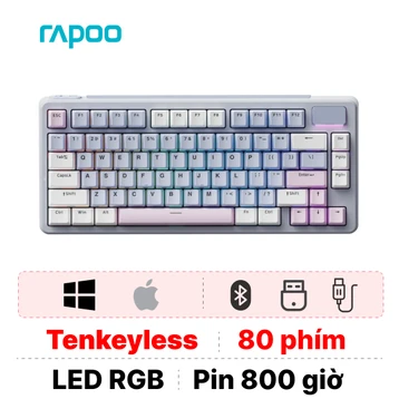 Bàn phím cơ Rapoo V700DIY-75 Hồng Trắng