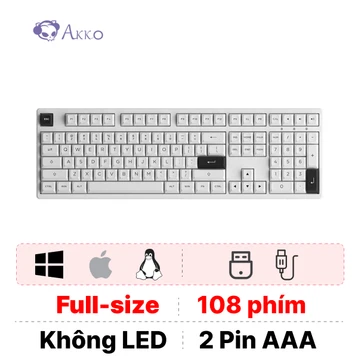 Bàn phím cơ không dây AKKO 3108 RF Black on White - Cũ