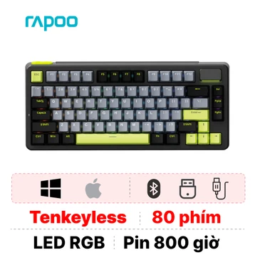 Bàn phím cơ Rapoo V700DIY-75 Xanh Lá Đen