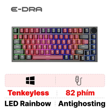 Bàn phím cơ E-DRA EK375 Beta Đen Đỏ
