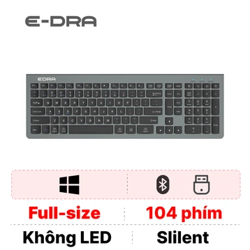Bàn phím không dây E-DRA EK507 silent đen