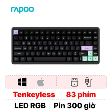 Bàn phím cơ Rapoo Aesco A83 Esport Rapid Trigger Hotswap Đen
