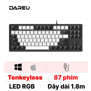 Bàn phím cơ có dây Dareu EK87 V2 Multi Led White x Black