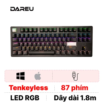 Bàn phím cơ có dây DAREU EK87 V2 Multi Led Đen