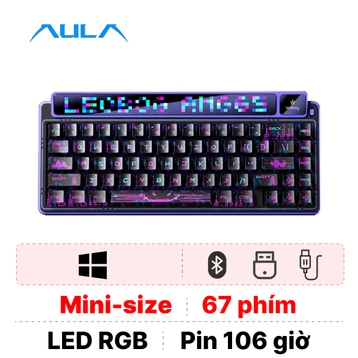 Bàn phím cơ không dây Aula AMG65 đen