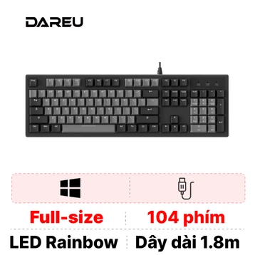 Bàn phím cơ có dây Dareu EK104 RGB Grey-Black