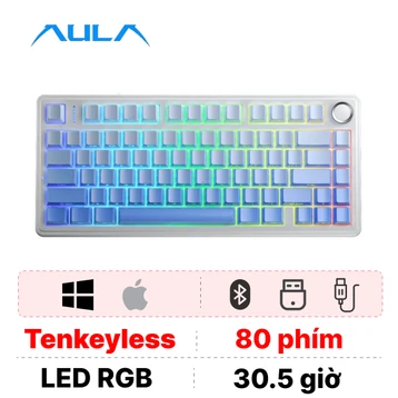 Bàn phím cơ không dây AULA F75 Pro xanh dương