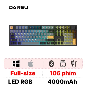 Bàn phím cơ không dây Dareu EK106 Pro RGB Black-Golden