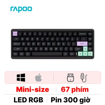 Bàn phím cơ Rapoo Aesco A67 Esport Rapid Trigger Hotswap Đen