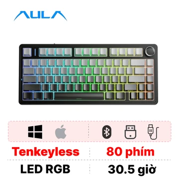 Bàn phím cơ không dây Aula F75 Đen Gradient