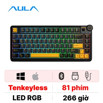 Bàn phím cơ không dây Aula AU75 đen