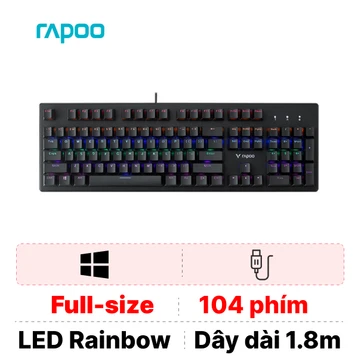 Bàn phím cơ Rapoo V510C Led Rainbow Blue Switch