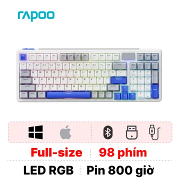 Bàn phím cơ Rapoo V700DIY-98 Xanh Dương Trắng