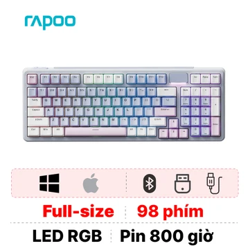 Bàn phím cơ Rapoo V700DIY-98 Hồng Trắng