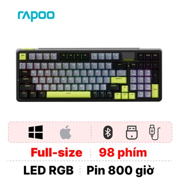 Bàn phím cơ Rapoo V700DIY-98 Xanh Lá Đen