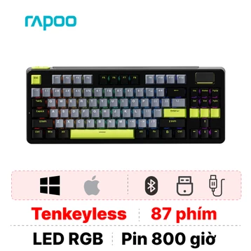 Bàn phím cơ Rapoo V700DIY-87 Xanh Lá Đen