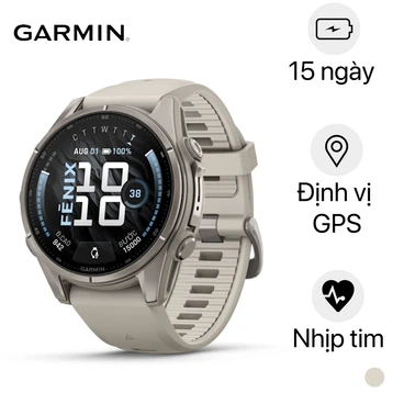 Đồng hồ thông minh Garmin Fenix 9 43mm AMOLED viền Titanium