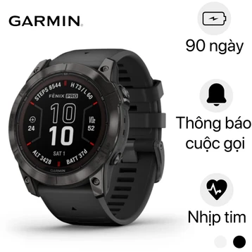 Đồng hồ thông minh Garmin Fenix 7X Pro Sapphire Solar viền titanium dây cao su - Cũ Đẹp
