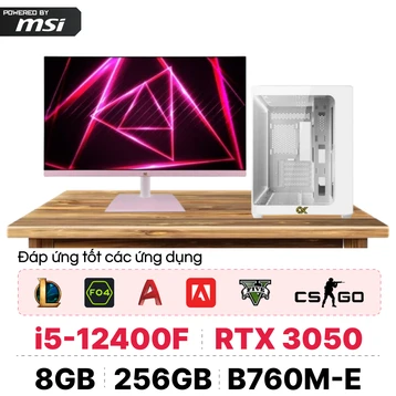 PC CPS Gaming Intel i5 Gen 12 kèm màn hình - Trắng Hồng