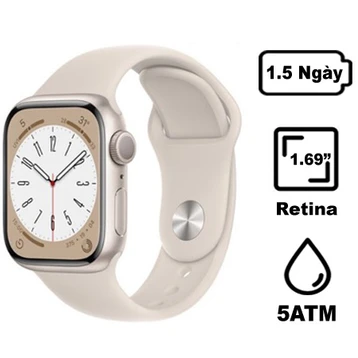 Apple Watch Series 8 41mm GPS Viền nhôm Dây cao su - Đổi Bảo Hành