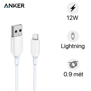 Cáp Lightning Anker PowerLine III A8812 0.9m