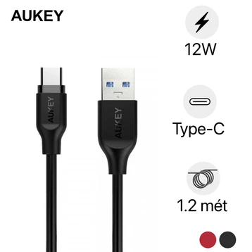 Cáp Aukey USB-C Bọc sợi Nylon (Braided Nylon) 1.2 mét CB-AC1