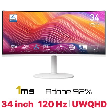 Màn hình cong MSI Modern MD342CQPW Type C PD 98W 34 inch