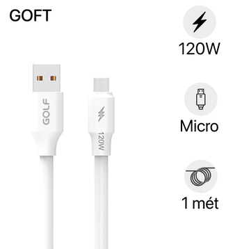 Cáp Golf USB-A to Micro sạc nhanh 120W GC-98T 1 mét