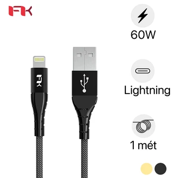 Cáp USB-A to Lightning Feeltek 1m