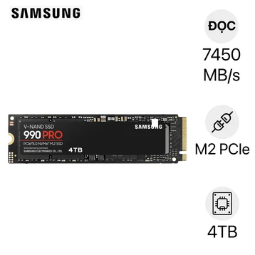 Ổ cứng SSD Samsung 990 PRO PCIE Gen 4.0 X4 NVMe (R 7450/W 6900) 4TB
