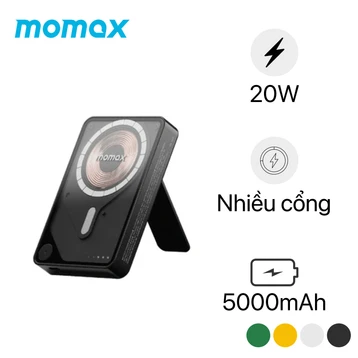 Pin dự phòng Momax Magnetic 1-Power X Pro 5.000mah Tích Hợp Cáp Usb-C IP131