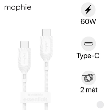 Cáp Mophie Essential Type-C to Type-C 60W 2M