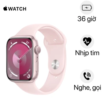 Apple Watch Series 9 45mm (GPS) viền nhôm dây cao su size M/L - Đổi Bảo Hành