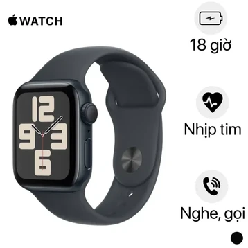 Apple Watch SE 2 2024 44mm (GPS) Viền Nhôm Dây Cao Su Size M/L