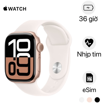 Apple Watch Series 10 42mm 4G Viền Nhôm Dây Cao Su Size S/M | Chính hãng Apple Việt Nam